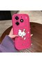 Tecno Spark 10 Pro Compatible Pink Red Silicone Cherry Kitty Pattern Case Shockproof Camera Protection