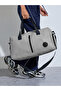 Grey Gym Bag with Contrast Zip and Patchwork - 2