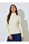 Turtle Neck Ribbed Long Sleeve Top - 3
