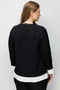 Women's Plus Size Blouse with Pendant Detail and Buttons on the Sides 0074 Black - 4