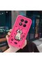 Redmi Note 14 Pro Plus+ 5g Compatible Pink Red Silicone Dotted Cat Pattern Case Shockproof Camera Protection - 4