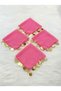 Pink Chiffon Handkerchief with Gold Sequins, 5 Pieces, Bride Groom Wedding Henna Circumcision Engagement Bride Promise Bridesmaid Wedding - 3