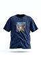 Freedom Printed - Premium Fabric Oversize Men's Short Sleeve T-Shirt Navy Blue - 6