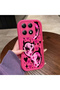 Mi 14t Compatible Pink Red Silicone Heart Mask Pattern Case Shockproof Camera Protection
