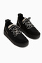 Reni Black Suede Mesh Detailed Thick Sole Women's Casual Shoes - 3