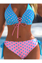 Polka Dot Low Waist Triangle Bikini Set - 4