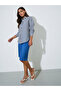 Navy Blue Striped Longline Oversized Shirt - 2