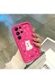 Samsung Galaxy S22 Ultra Compatible Pink Red Silicone Rose Dog Pattern Case Shockproof Camera Protection - 4