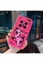 Vivo X200 Pro Compatible Pink Red Silicone Heart Mask Pattern Case Shockproof Camera Protection - 3
