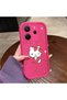 Redmi Note 14 4g Compatible Pink Red Silicone Cherry Kitty Pattern Case Shockproof Camera Protection