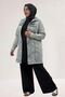 53021 Plus Size Denim Jacket with Stone Print Detail on the Front - Snow Wash Gray - 4