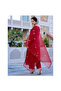 Red Embroidered Anarkali Kurta and Pant with Dupatta - ALV2125-Red-Size:3XL-46-Inches - 3