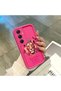 Samsung Galaxy A25 Compatible Pink Red Silicone Lion King and Butterfly Pattern Case Shockproof Camera Protection - 4