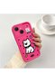 Tecno Spark 40C Compatible Pink Red Silicone Dotted Dog Pattern Case Shockproof Camera Protection - 2
