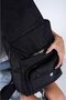 Black Soft Crinkle Fabric Multi-Compartment Backpack - 3
