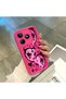 For Realme C51/C53 Compatible Pink Red Silicone Heart Mask Pattern Case Shockproof Camera Protection - 4