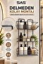 Titan Gray 3-Tier Adhesive Shampoo Holder Thermoplastic Coating Mounting Without Drilling Metal Bathroom Rack - 6