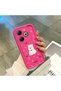 Infinix Smart 8/8 Pro Compatible Pink Red Silicone Rose Dog Pattern Case Shockproof Camera Protection - 4