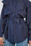 Women's Detailed Waist-Tie Shirt in Navy Blue - 5