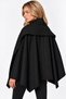Women's Black Oversize Cashmere Cape Poncho and Shawl - 2
