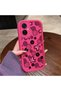 Tecno Camon 19 Neo Compatible Pink Red Silicone Flower and Butterfly Pattern Case Shockproof Camera Protection