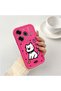 Tecno Pova 6/Pova 6 Pro Compatible Pink Red Silicone Dotted Dog Pattern Case Shockproof Camera Protection - 2