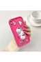 iPhone X/Xs Compatible Pink Red Silicone Strawberry Kitty Pattern Case Shockproof Camera Protection - 2
