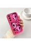 For Samsung Galaxy A15 4G/5G Compatible Pink Red Silicone Heart Mask Pattern Case Shockproof Camera Protection - 2