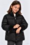 Girl's Stand Collar Plush Detailed Puffer Coat - 2