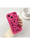 Tecno Spark 40C Compatible Pink Red Silicone Flower and Butterfly Pattern Case Shockproof Camera Protection - 2