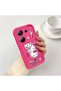 Poco M6 Pro 4g Compatible Pink Red Silicone Strawberry Kitty Pattern Case Shockproof Camera Protection - 2