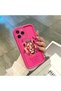 iPhone 14 Pro Max Compatible Pink Red Silicone Lion King and Butterfly Pattern Case Shockproof Camera Protection - 4