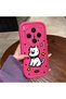 Vivo X300 Compatible Pink Red Silicone Dotted Dog Pattern Case Shockproof Camera Protection