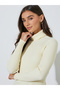 Turtle Neck Ribbed Long Sleeve Top