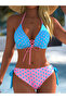 Polka Dot Low Waist Triangle Bikini Set