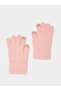 Pink Textured Knit Gloves - 3