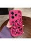 Tecno Spark 10 Pro Compatible Pink Red Silicone Flower and Butterfly Pattern Case Shockproof Camera Protection