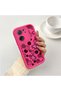 Redmi K60 Ultra Compatible Pink Red Silicone Flower and Butterfly Pattern Case Shockproof Camera Protection - 2