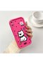 iPhone X/Xs Compatible Pink Red Silicone Dotted Dog Pattern Case Shockproof Camera Protection - 2
