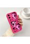 Samsung Galaxy A06 4G/5G Compatible Pink Red Silicone Heart Mask Pattern Case Shockproof Camera Protection - 2