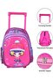 Kids 3-Piece Rolling Trolley School Bag Set with Backpack, Tiffin Bag & Pencil Case Lightweight - 2