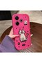Redmi 13/13X Compatible Pink Red Silicone Dotted Cat Pattern Case Shockproof Camera Protection