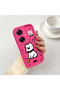 Realme C55 Compatible Pink Red Silicone Dotted Dog Pattern Case Shockproof Camera Protection - 2