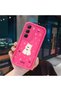Infinix Hot 60 Pro Compatible Pink Red Silicone Rose Dog Pattern Case Shockproof Camera Protection - 3