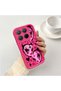 Mi 15t Pro Compatible Pink Red Silicone Heart Mask Pattern Case Shockproof Camera Protection - 2