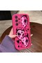 Samsung Galaxy A73 Compatible Pink Red Silicone Heart Mask Pattern Case Shockproof Camera Protection