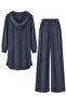 Pike Modal Fabric Hooded Long Cardigan & Pants Set - 2