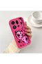 Oppo Find X9 Pro Compatible Pink Red Silicone Heart Mask Pattern Case Shockproof Camera Protection - 2