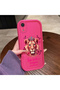iPhone Xr Compatible Pink Red Silicone Lion King and Butterfly Pattern Case Shockproof Camera Protection