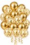 30 Pieces Metallic Gold Balloons and Transparent Balloons with Gold Confetti - Sequin Balloons - Birthday Decoration